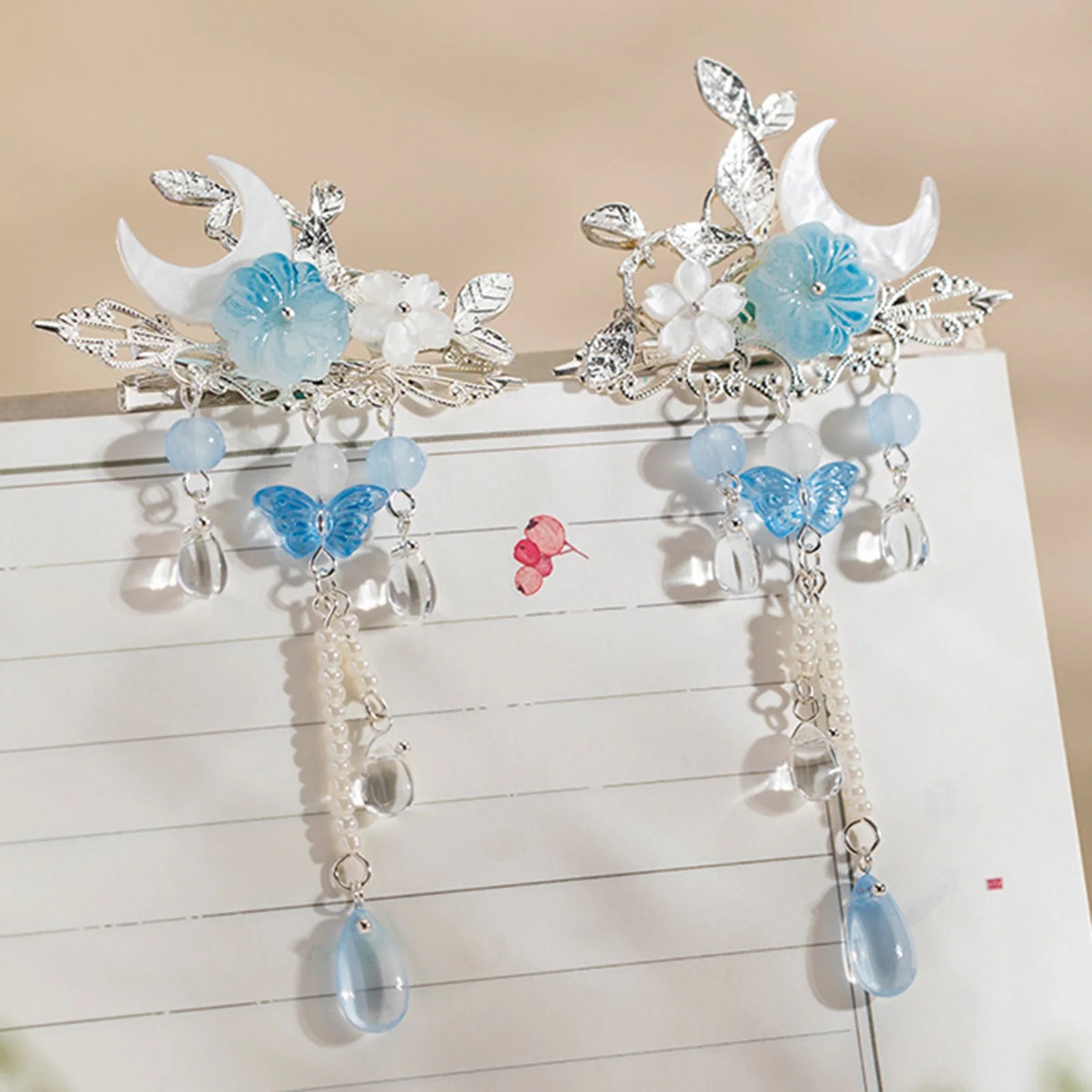 Chinese Hair Clips Vintage Hairpin Hair Accessories Flower Hanfu Headdress Tassel Pearl Barrettes Antique Wedding Hair Jewelry