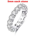 Smyoue 2-5mm Full Moissanite Ring for Women Sparkling Wedding Eternity Bands 100% S925 Sterling Silver Jewelry Classic Ring