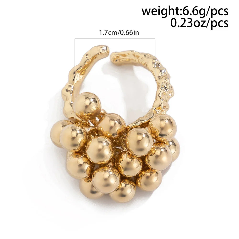 2025 Fashion Simple Small Ball Ring for Women Men 2025 Punk Hip Hop Metal Open Finger Ring Female Jewelry Gift