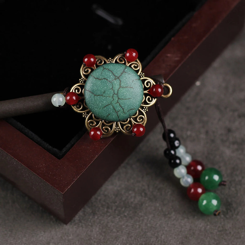 Ethnic Style Hairpin Chinese Hair Stick For Women Tassel Wooden Hair Clasp Chopstick Vinatge Tiara Pearl Floral Hair Bun Jewelry