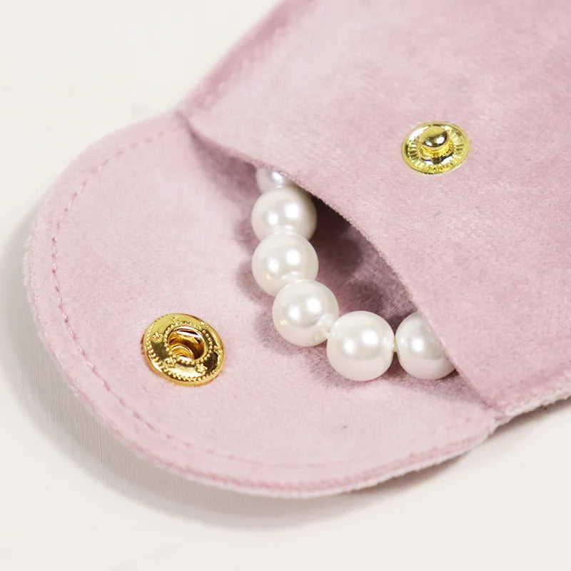 Jewellery Pouch Snap Button Soft Velvet Bag Envelope Jewelry Packaging Bag Wedding Gift Bracelet Necklace Earrings Rings Storage