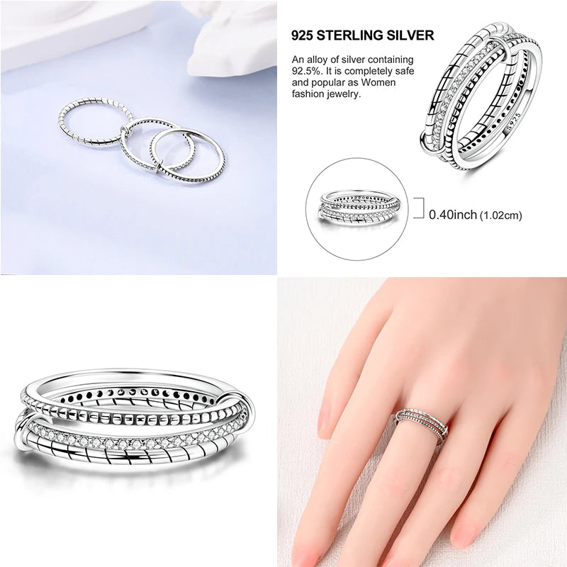 Original Design 925 Sterling Silver Blue Zircon for Ring Fit Women Wedding Engagement Silver Gift