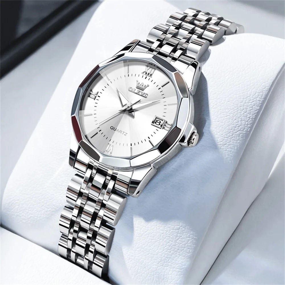 OLEVS 9931 Elegant Fashion Women's Watches Luxury Brand Original Quartz Watch for Ladies Waterproof Stainless Steel Luminous Dat
