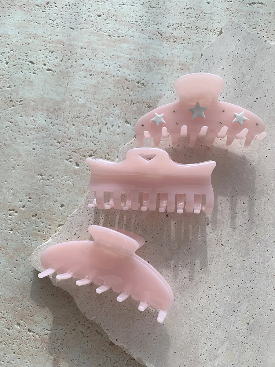 Jelly Light Pink Hair Claw Clip Women Hair Clips Sweet Hair Accessories for Girls