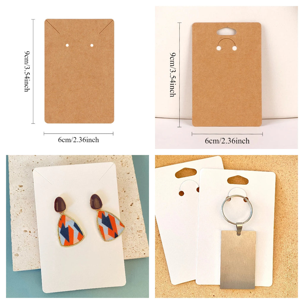 50pc 6x9cm Self-adhesive Plastic Cello Bag Earrings Display Necklaces KeyChain Cards for DIY Making Cardboard Jewelry Packaging