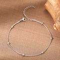 Aomogo Stainless Steel Anklet Simple Snake Bead Chain Hip Hop Punk Anklet Fashion Light Luxury Women's Jewelry Banquet Gift