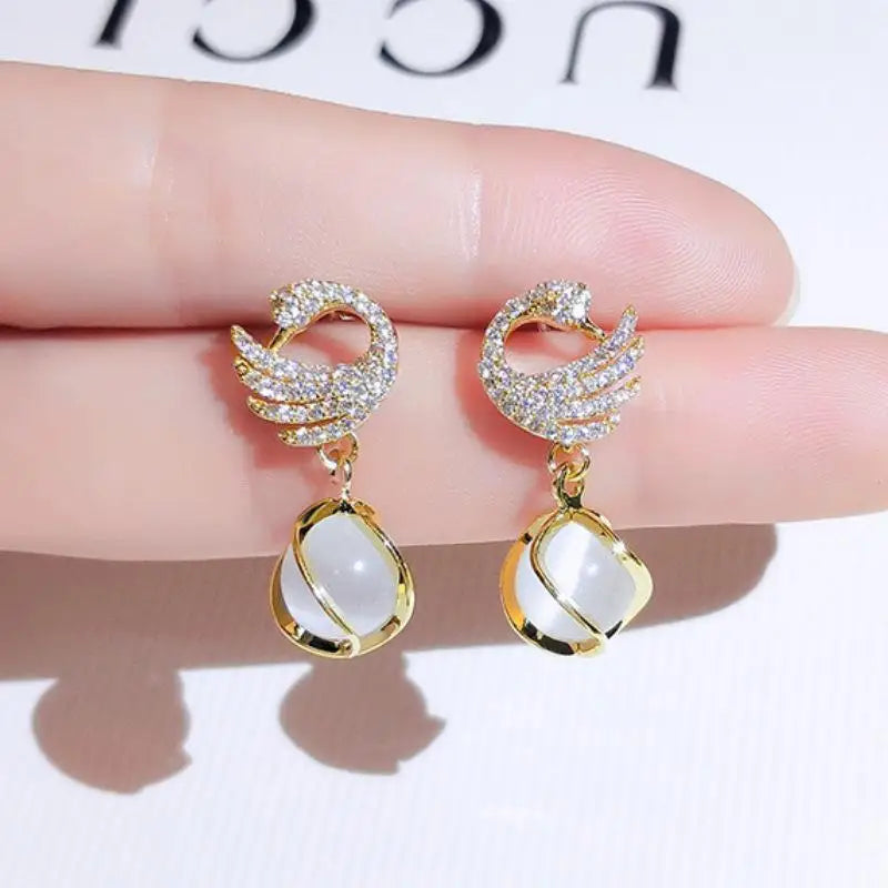 Green Crystal Butterfly Earrings