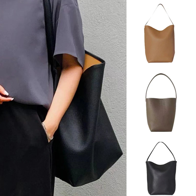MENDY Bucket Bag Large Women's Bag Tote Bag Shoulder Bag Luxury Designer Genuine Leather Handbag Japanese Popular Bag Soft Row