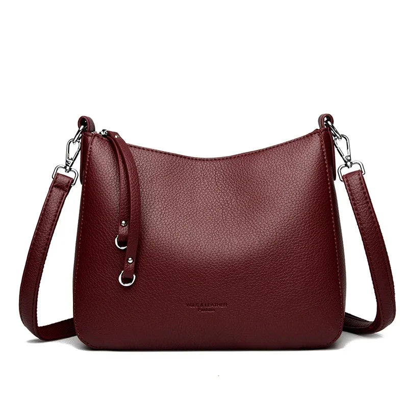Genuine Brand Women's Soft Leather Shoulder Bags Luxury Designer Crossbody Bags Ladies Casual Tote Bag Messenger Commuting Sac