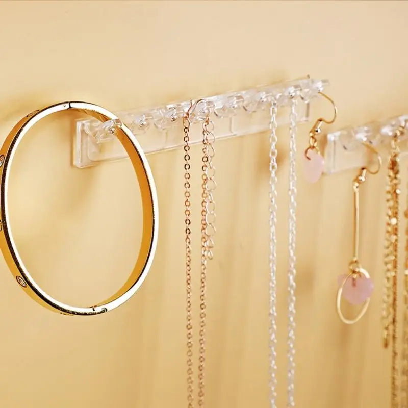 3Pack Necklace Holder, Necklace Organizer Wall Mounted with 8 Hooks, for Hanging Jewelry, Bangles, Bracelets and Rings
