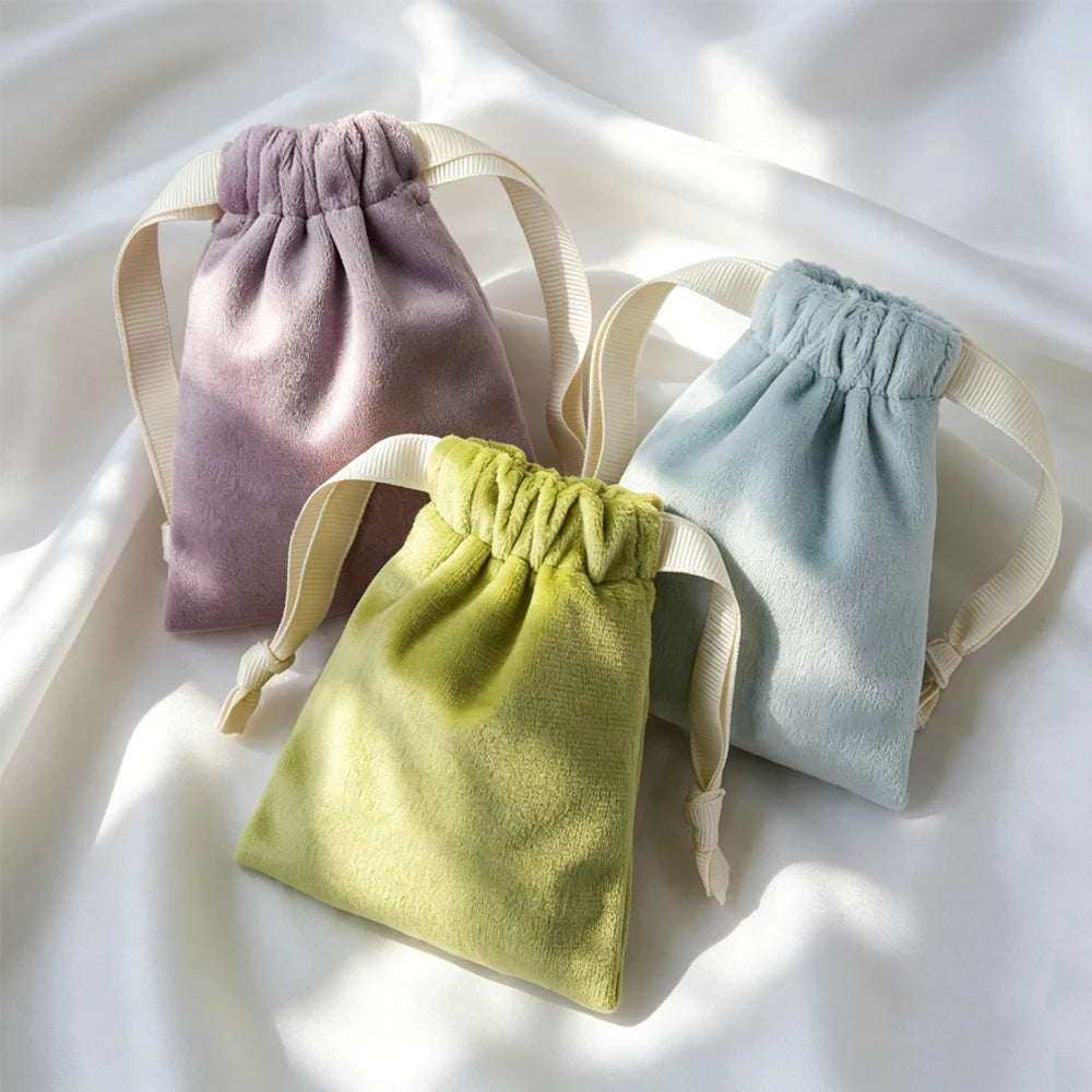 50Pcs Soft Velvet Jewelry Drawstring Bag Gift Packaging Sachet Wedding Birthday Party Favor Candy Storage Display Festival Pouch