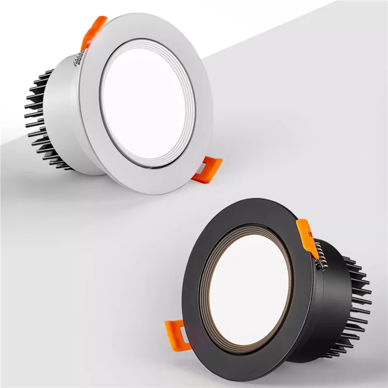 High-performance Embedded LED Downlight Angle Adjustable 5W7W9W12W15W20W COB Anti-Glare Dimmable Ceiling Light Spotlights CRI98