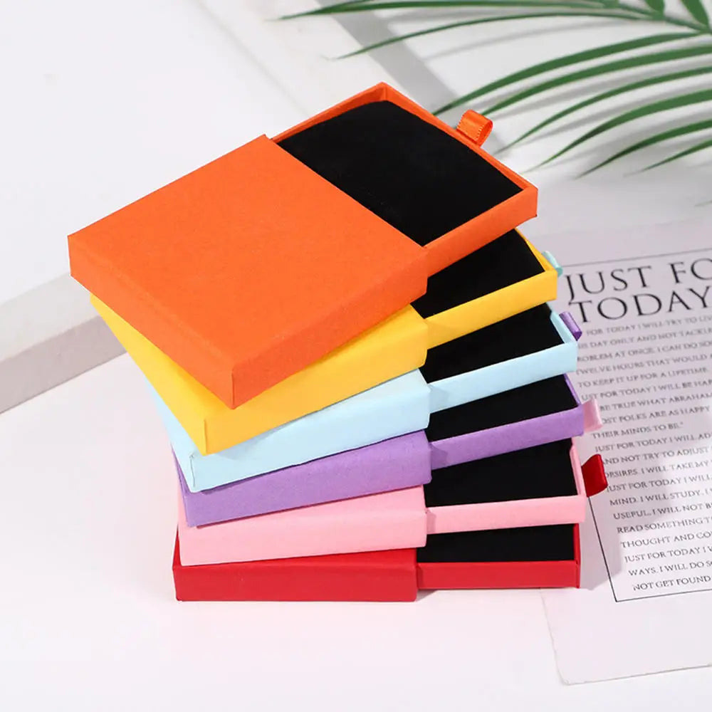 Thick Kraft Paper Drawer Jewelry Box Necklace Bracelet Jewelry Display Case Gift Packaging Boxes Cardboard Jewelry Storage