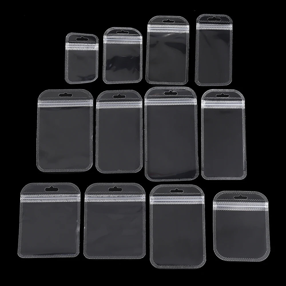 50pcs/Lot Transparent Plastic Jewelry Package Bags Anti-Oxidation Organizer Display Necklace Storage OPP Self Sealing Pouches