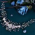 YouLaPan AB Rhinestone Bridal Hair Comb Wedding Hair Accessories Handmade Bride Head Piece Woman Headdress for Party HP590