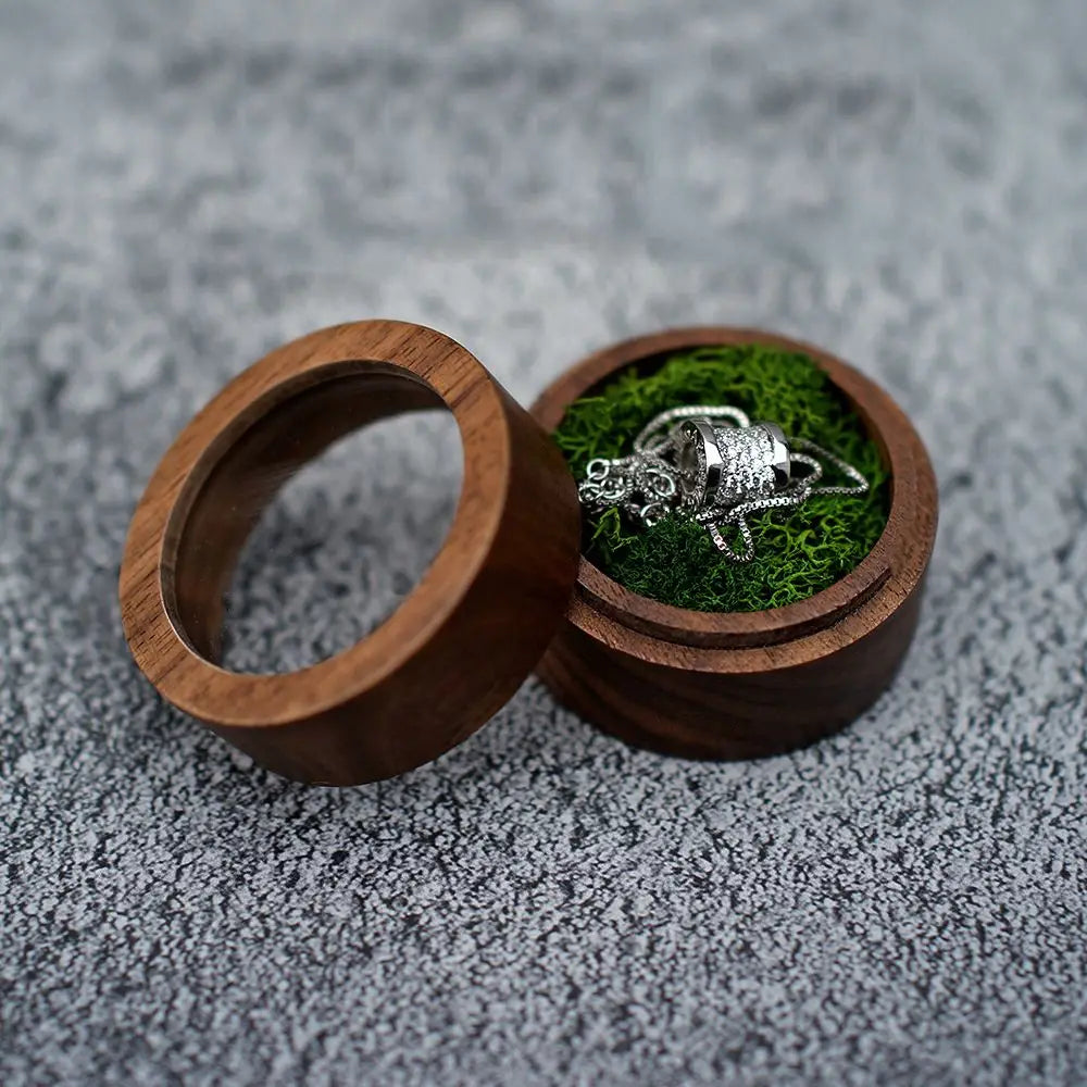 Round Proposal Case Jewelry Box Earrings Organizer Engagement Ceremony Ring Box Storage Box Ring Bearer Box Presentation Box