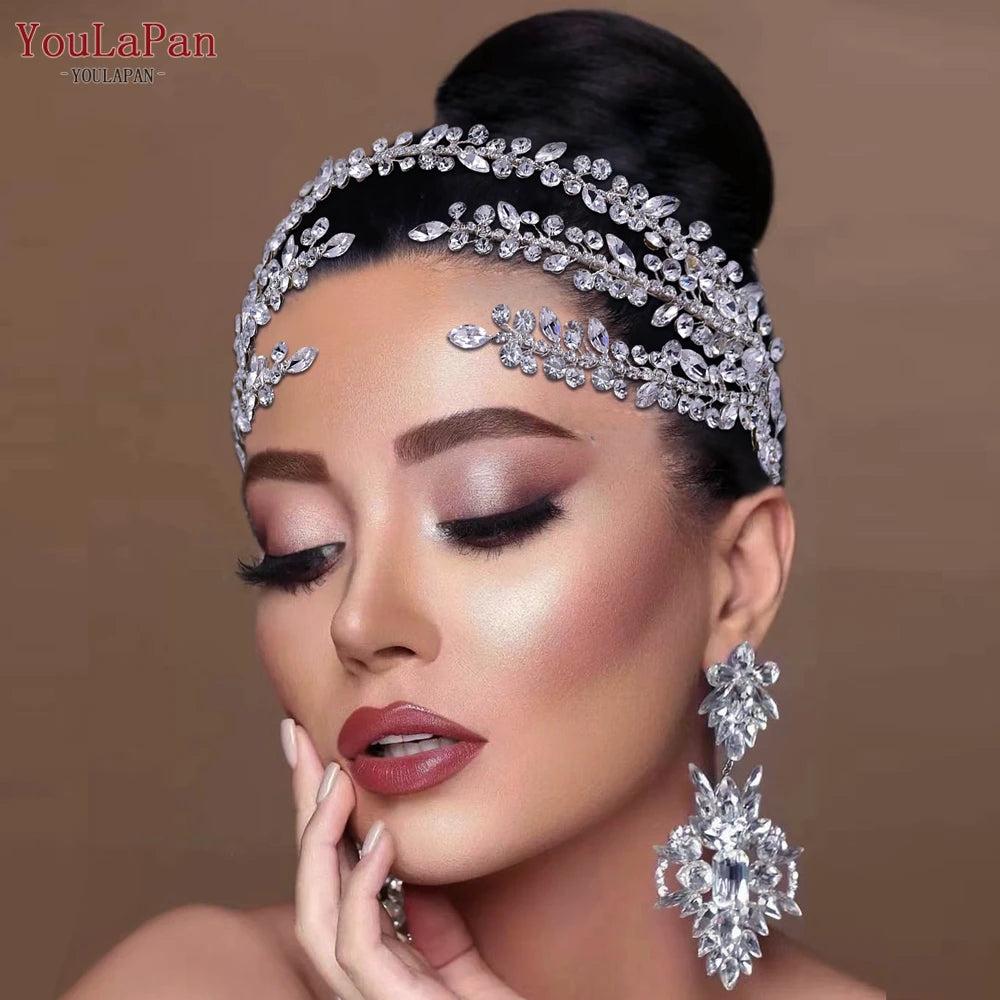 YouLaPan HP496 Rhinestone Bridal Headband Luxury Bridal Hair Accessories Woman Headpiece Wedding Hair Accessories Bride Tiara