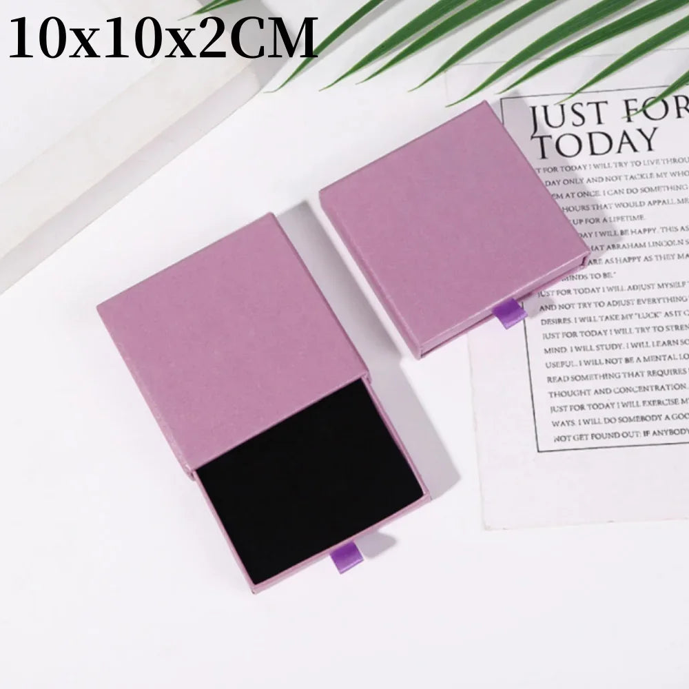 1Pc Thick Kraft Paper Drawer Jewelry Box With Sponge Greet Card for Necklace Bracelet Ring Gift Box Jewelry Packaging Box Joyero