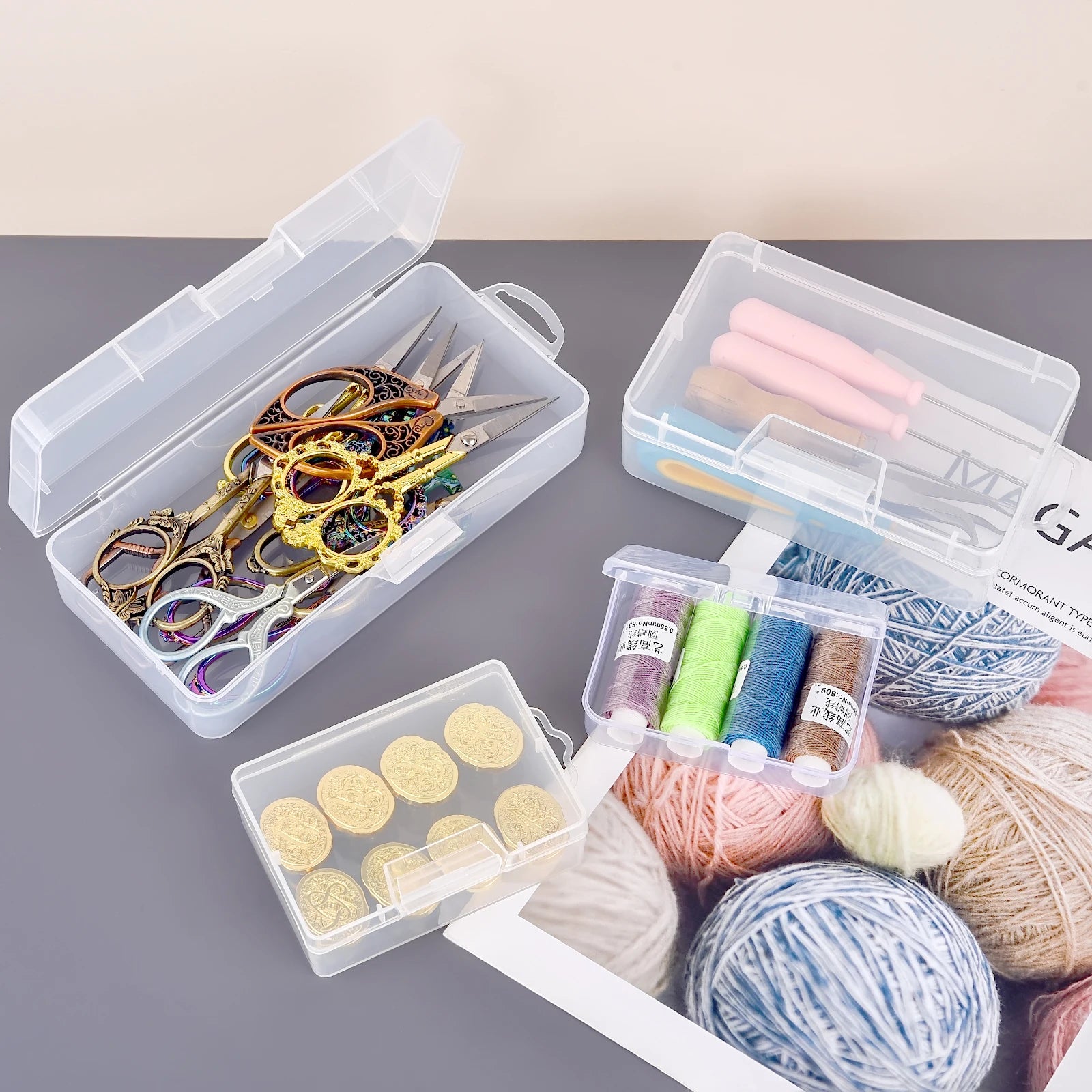 Small Rectangular Plastic Box Storage Boxes Polypropylene PP Parts Transparent Box Sample Packaging Box Jewelry Storage Case