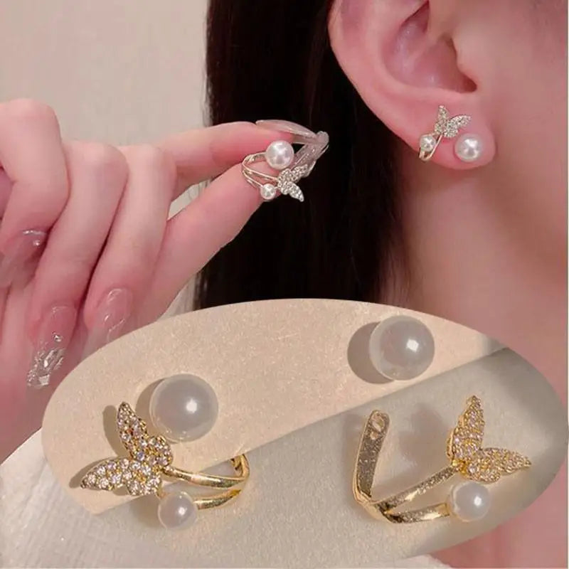 Green Crystal Butterfly Earrings