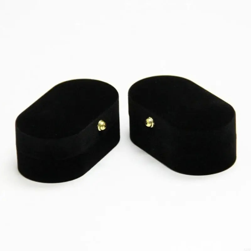 A52E Portable Double Ring Box Velvet Jewelry Ring Box Proposal Engagement Bands Display Holder Wedding Ring Storage for Case