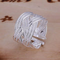 Wholesale jewelry 925 Sterling silver open ring engagement wedding Bridal fashion  adjust size