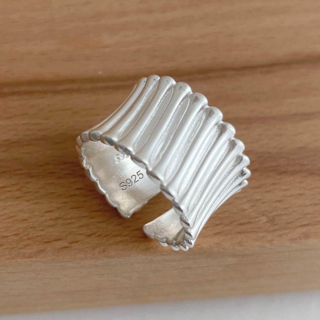 925 Sterling Silver Rings for Women Couple Minimalist Handmade Simple Wide Interware Ring Party Jewelry Gift Prevent Allergy