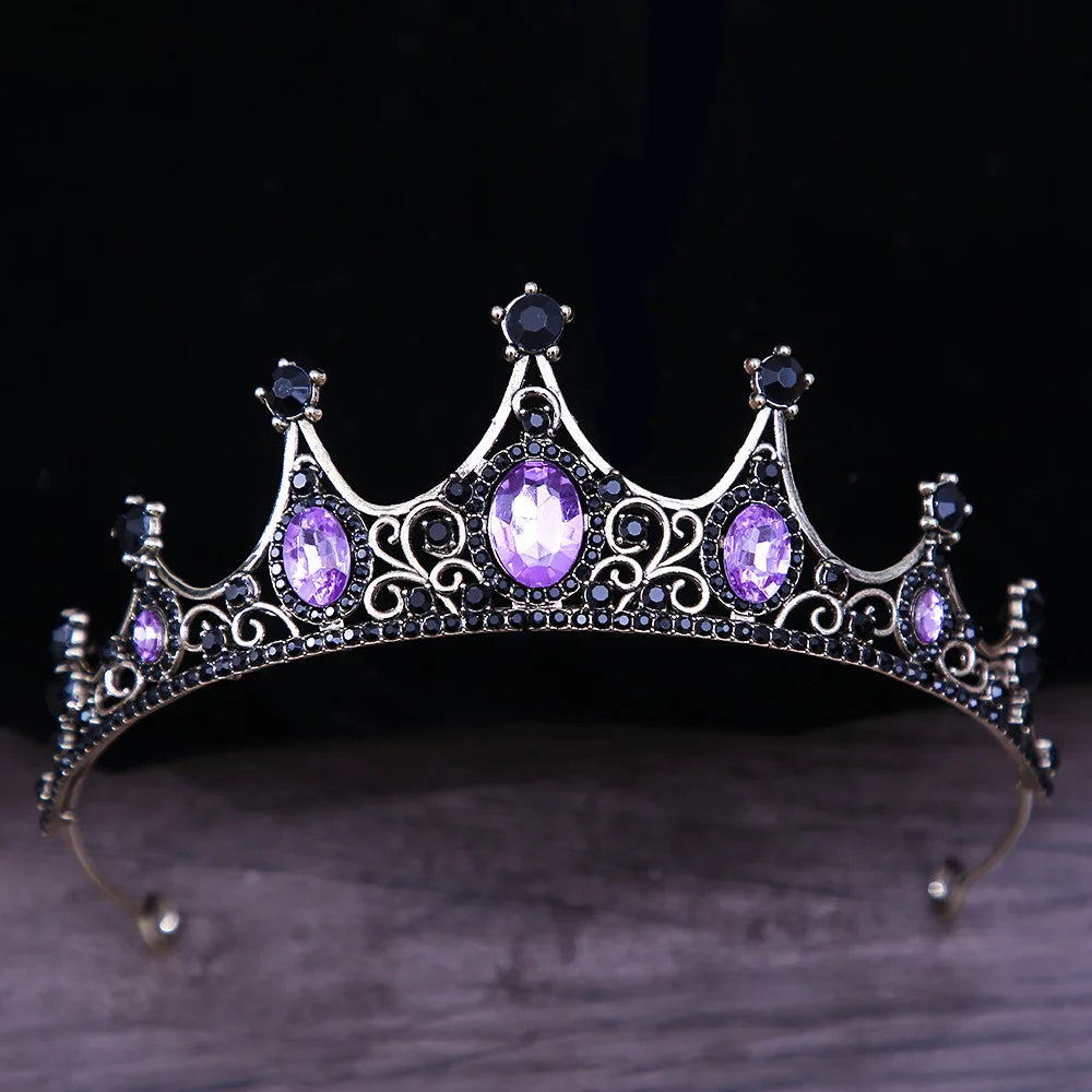 DIEZI Vintage Fashion Girls Princess Crystal Crown Hair Accessories Tiara Women Party Dress CrownRhinestone Bridal Crown Jewelry