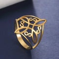 LIKGREAT Witch Knot Ring for Women Men Hollow Stainless Steel Finger Rings Celtic Vintage Amulet Protection Couple Jewelry Gifts