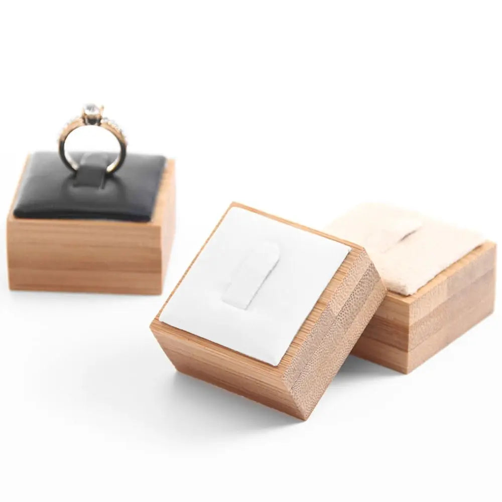 Ring Display Rack Small Travel Vintage Ring Holder Case Wedding Ring Box Wooden Jewelry Show Props Earrings Rings Organizer