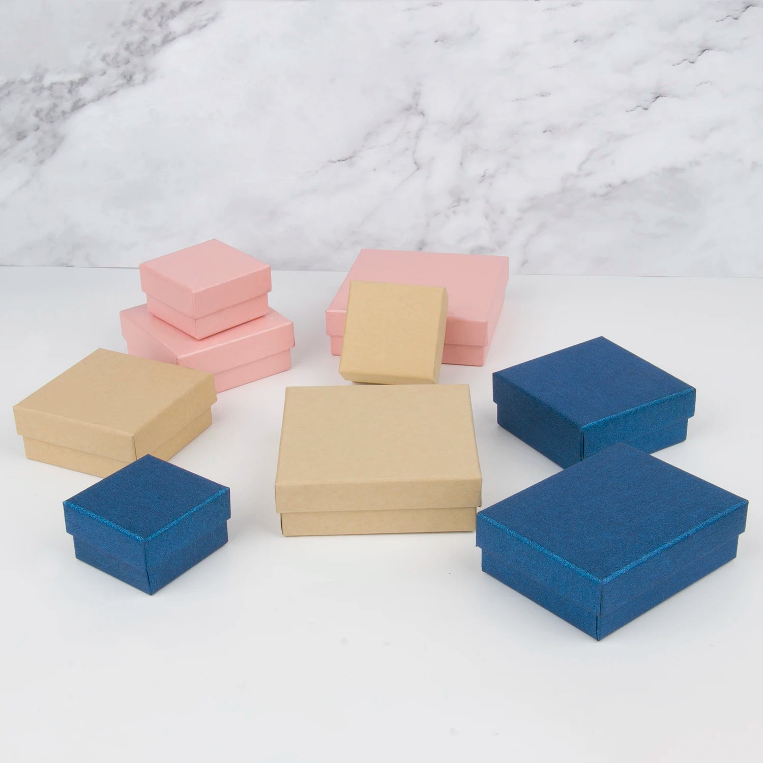 1Pcs Jewelry Packaging Gift Boxes Bags For Ring Necklace Bracelet Earrings Rectangle Cardboard With Sponge Jewelry Storage Box