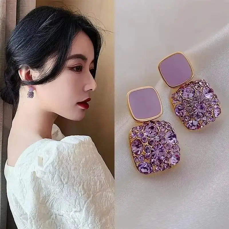 Green Crystal Butterfly Earrings