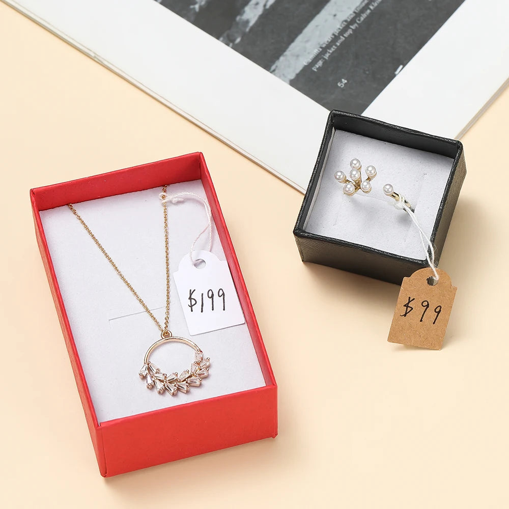 100pcs/lot  Price Label Tags String Tie Watch Jewelry Display Merchandise Price Label Paper Cards Rectangular Blank Price Tag