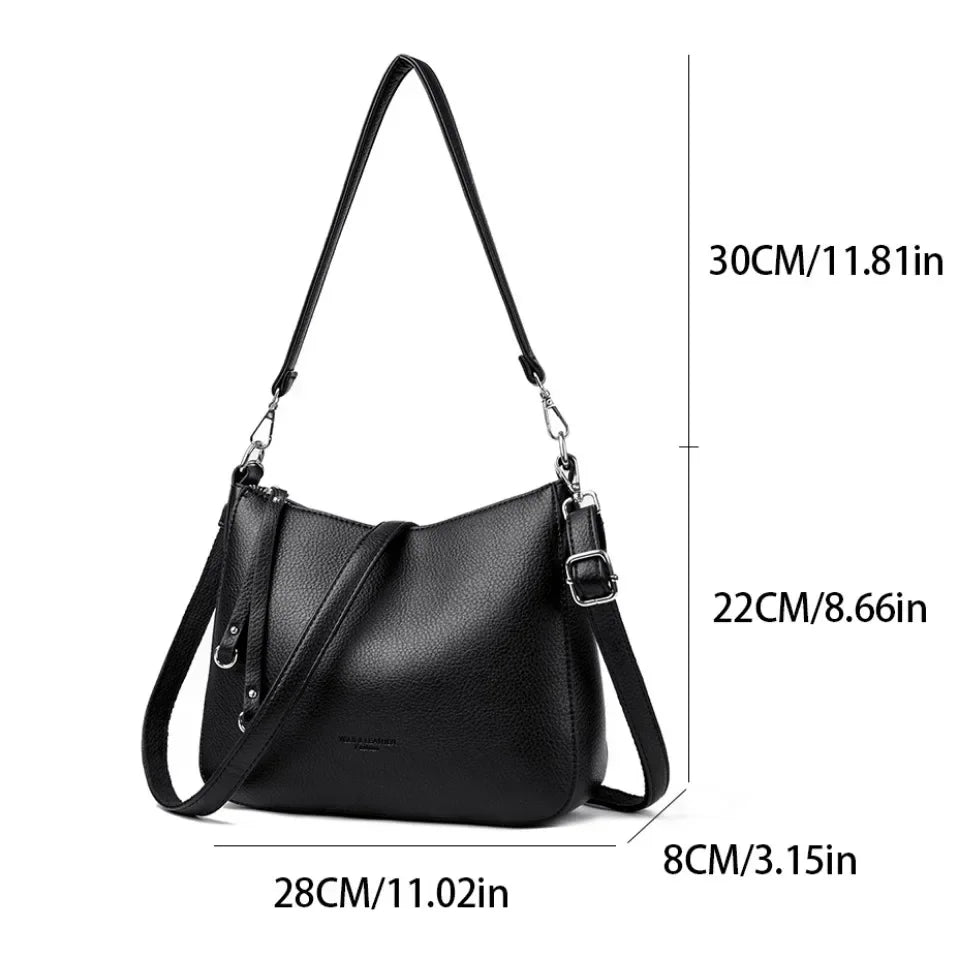 Genuine Brand Women's Soft Leather Shoulder Bags Luxury Designer Crossbody Bags Ladies Casual Tote Bag Messenger Commuting Sac