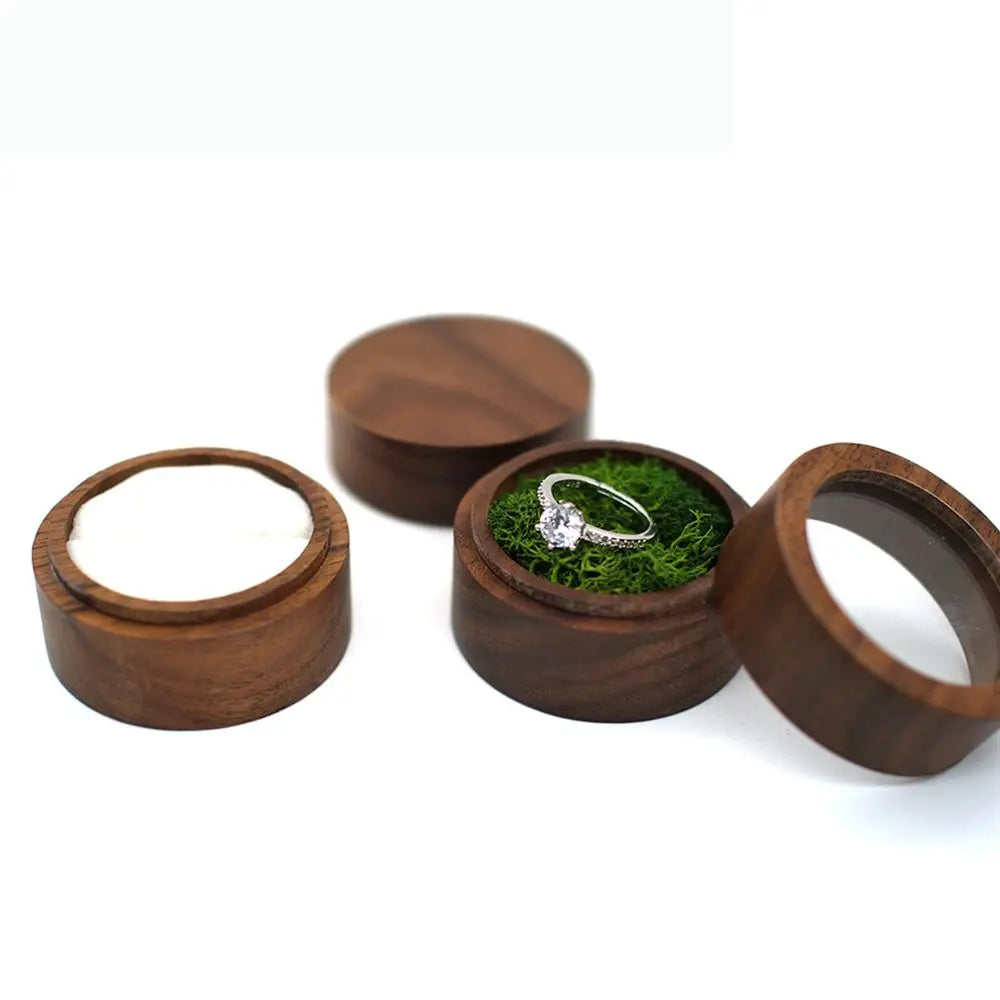 Round Proposal Case Jewelry Box Earrings Organizer Engagement Ceremony Ring Box Storage Box Ring Bearer Box Presentation Box
