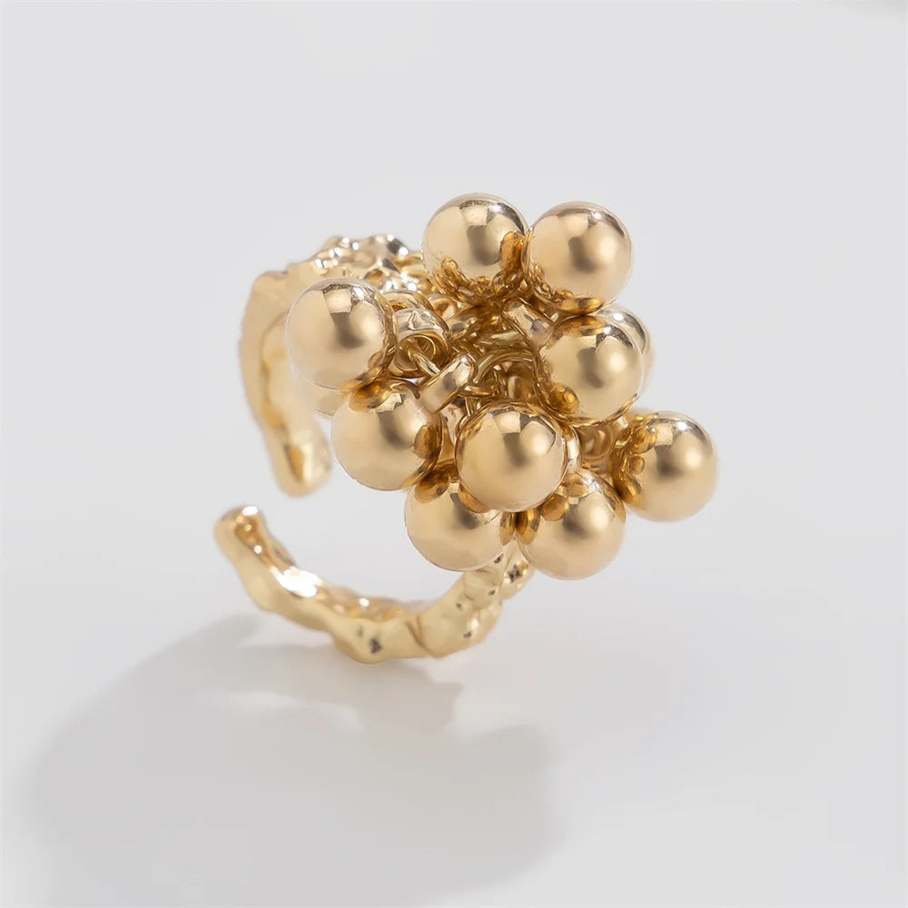 2025 Fashion Simple Small Ball Ring for Women Men 2025 Punk Hip Hop Metal Open Finger Ring Female Jewelry Gift