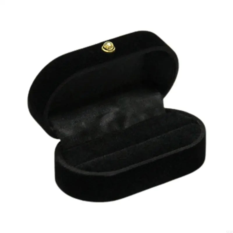 A52E Portable Double Ring Box Velvet Jewelry Ring Box Proposal Engagement Bands Display Holder Wedding Ring Storage for Case