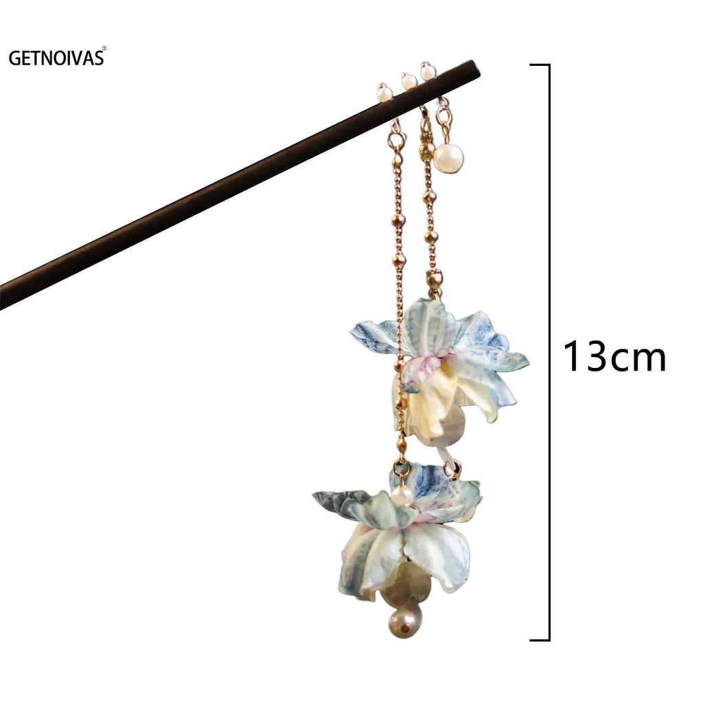 Antique Luminous Hair Sticks Wooden Hairpins Chinese Hanfu Hair Accessories Fluorescent Lamp Balls Fairy Headdress Headwear