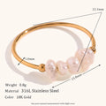 La. Muses Elegant Small Freshwater Pearl Stainless Steel Finger Rings Women Fashion Daily Waterproof Jewelry And Accessories