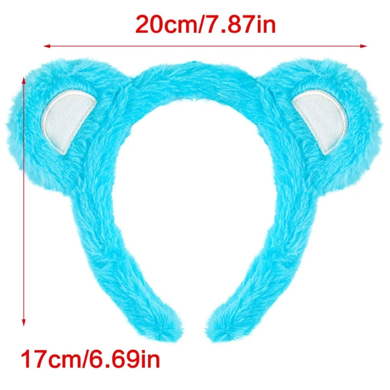 Furry Bear Ear Headbands With Adjustable Design For Kids And Women Soft Plush Hair Accessory For Daily Use Or Parties