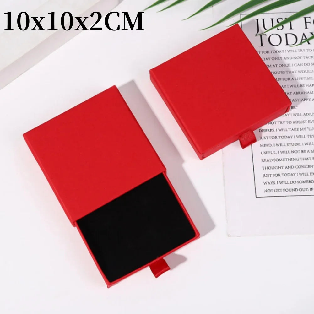1Pc Thick Kraft Paper Drawer Jewelry Box With Sponge Greet Card for Necklace Bracelet Ring Gift Box Jewelry Packaging Box Joyero