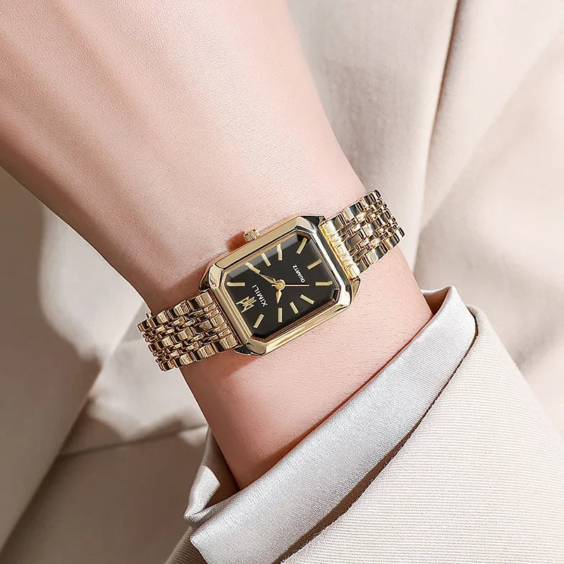 2026 Hot Brand Stainless Steel Strap Watch Women Luxury Gift Quartz Wristwatch Student Fashion Simple Square Quartz Watches