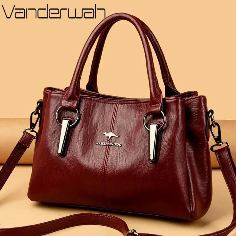 Genuine 3 Layers High Quality Soft Leather Ladies Shoulder Crossbody Bags for Women Luxury Handbags Women Bags Designer