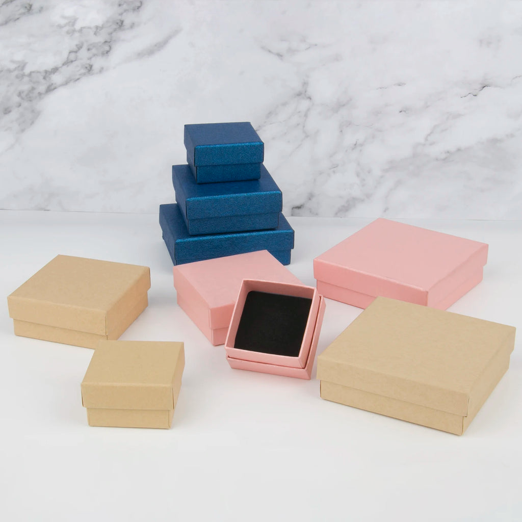 Wholesale 1PC Paper Jewelry Box Bracelet Necklace Ring Earring Box Handmde Kraft Wedding Gifts Packaging Box Jewelry Accessories