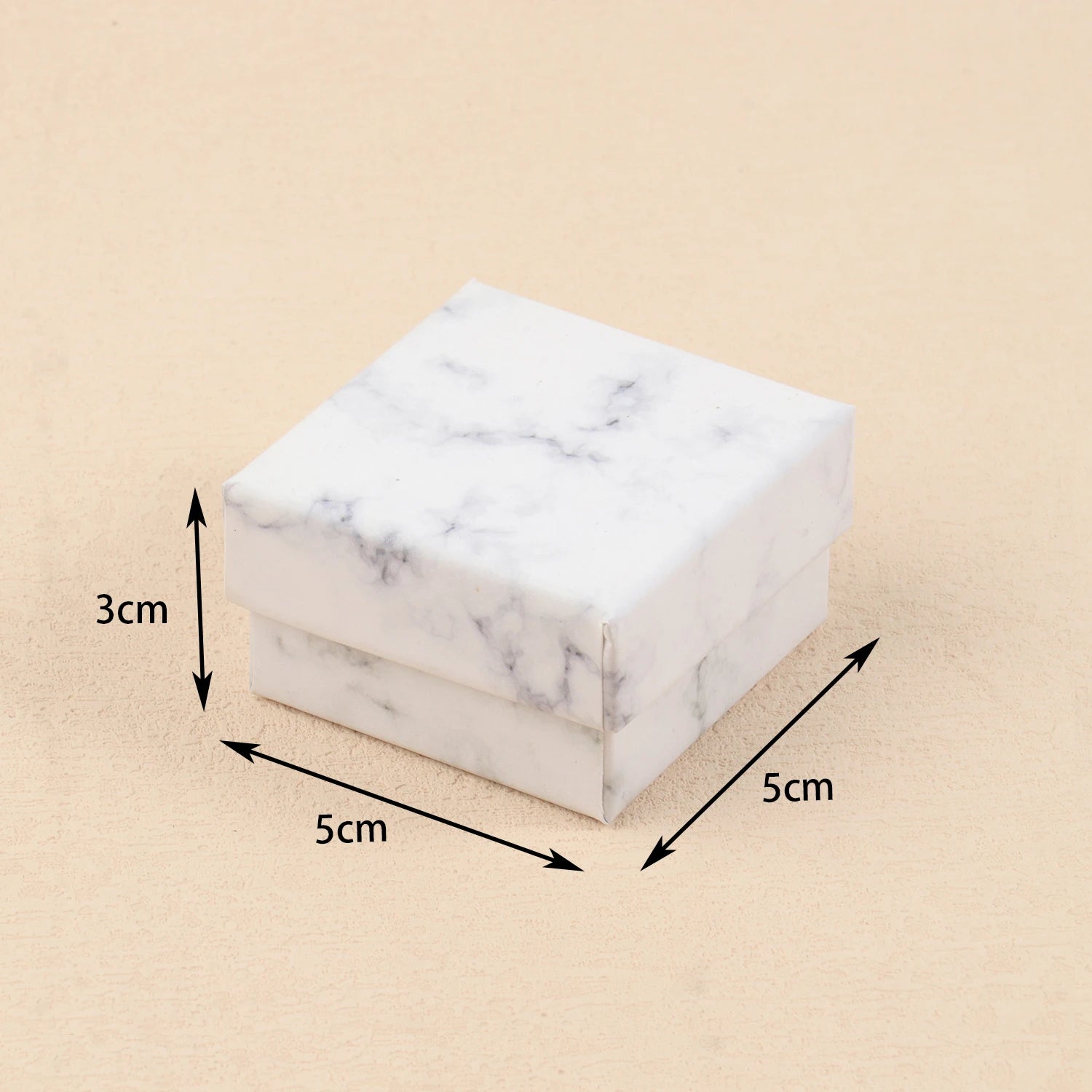 1Pcs Square White Marble Color Cardboard Jewelry Box Necklace Bracelet Earrings Ring Display Gift Box Sponge Protection