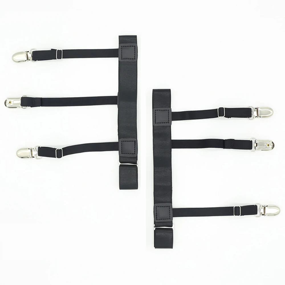 Hot Sale Men Shirt Stays Belt With Non-slip Locking Clips Keep Shirt Tucked Leg Thigh Adjustable Suspender Garters Locking Strap