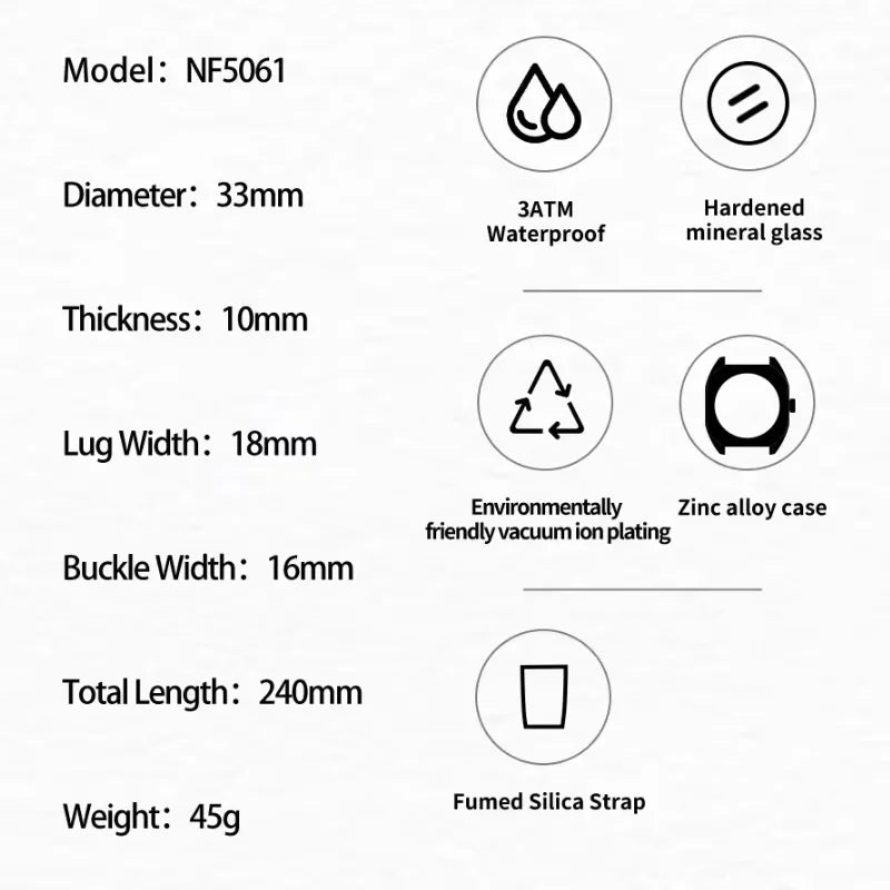 NAVIFORCE Fashion Women's Casual Elegant Simple Polygon Quartz Silicone Watch Gift for Women Wristwatch Casual Relogio Feminino