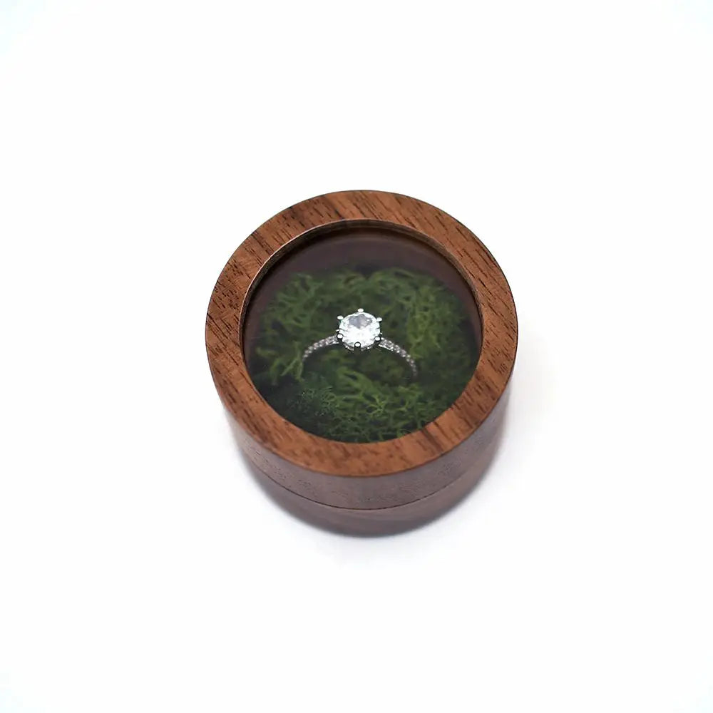 Round Proposal Case Jewelry Box Earrings Organizer Engagement Ceremony Ring Box Storage Box Ring Bearer Box Presentation Box