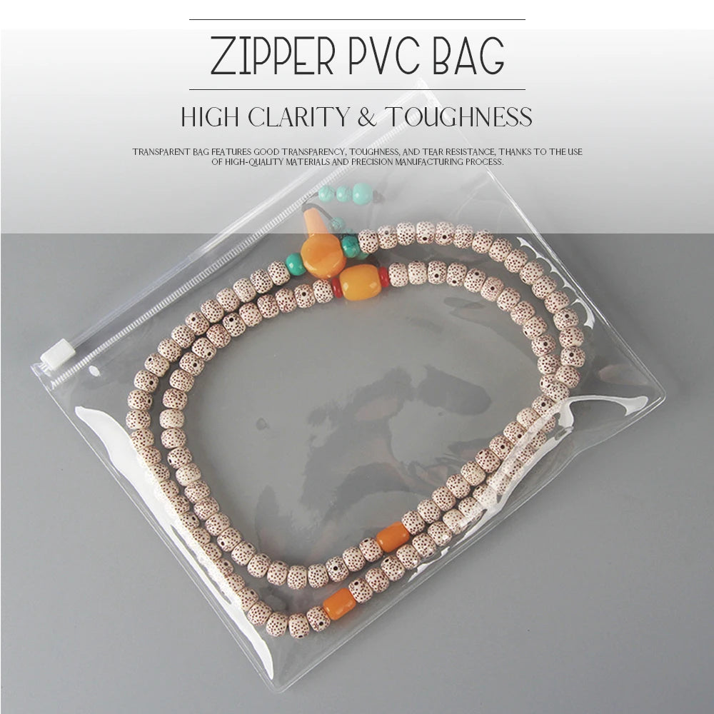 10/20 PCS Zipper Bag Jewelry Plastic PVC Transparent Bracelet Necklace Earrings Storage Gift Bag For Small Business Packaging