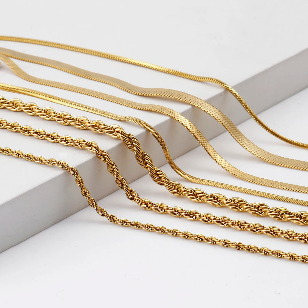 Fashion Stainless Steel Link Chain Anklet Gold Color Bracelet For Women Barefoot Beach Leg Chain Summer Jewelry Gift 23.5cm long